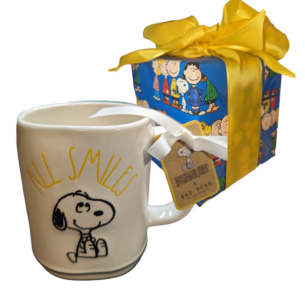 RAE DUNN Snoopy ALL SMILES Mug - Gift Wrapped!